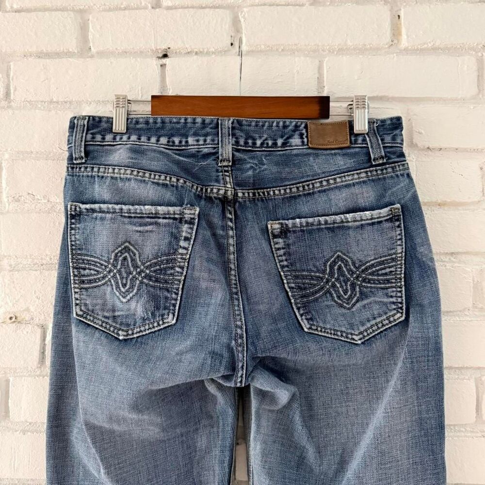 Vintage Red Camel Baggy Faded Embroidered Denim Jeans Y2K (Size 34 x 34)
